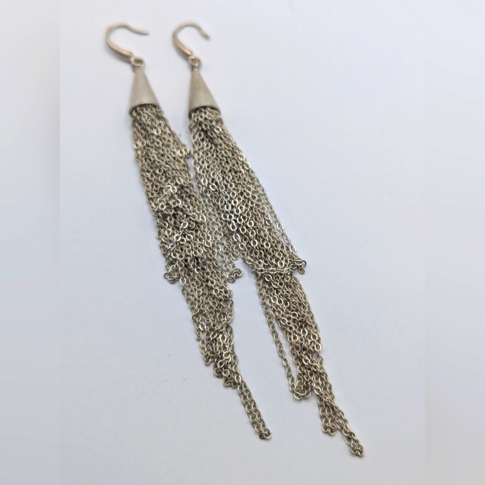 Silver dangle earrings